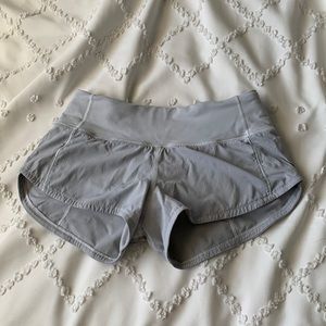 Lululemon gray/blue speed up shorts size 0